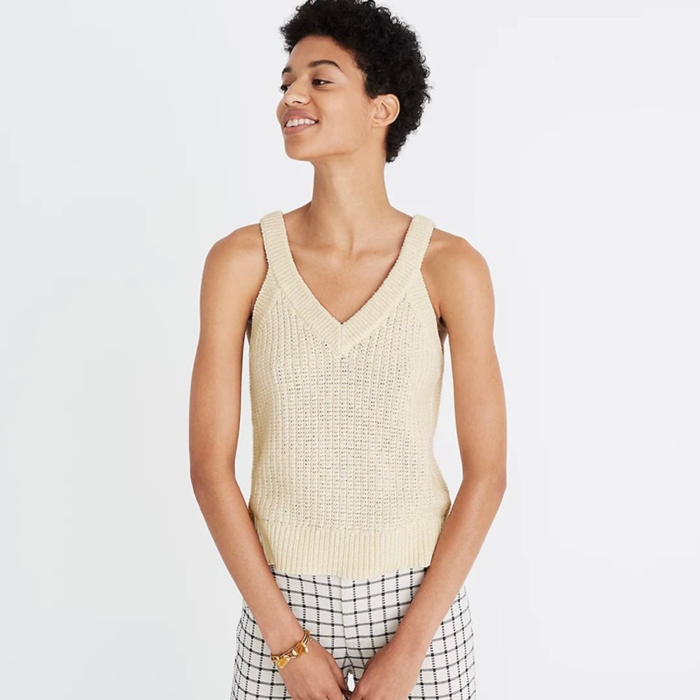 Madewell Cream Stockton Sweater Tank Size Small